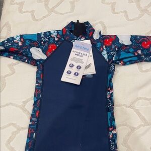 Splash About Kids Swim Rashguard - Navy and Red